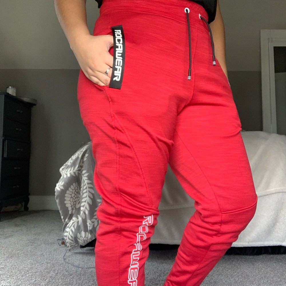 Red joggers